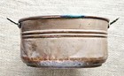 Vintage Copper Oval 10  Planter Cauldron With Brass Handles   Patina