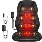 Massage Seat Cushion Heated Back Neck Body Massager Chair Remote Home Office Car