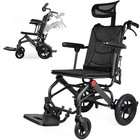 Adult Folding Wheelchair  Backrest Adjustment 90   - 165    Adjustable Footrests