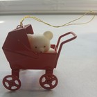 Vintage Avon Gift Collection Teddy Bear Ornament Collection - Teddy In Carriage