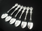 Whiting Sterling Silver Teaspoons  Set Of 6  Pompadour Pattern  Cased Antique 