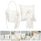Flower Girl Basket Ring Pillow Set Holder For Wedding Bridal Miss