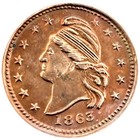  1863  Patriotic F-26 418  r-2  Civil War Token Handshake Between North   South