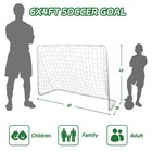 6x4 Ft Portable Youth Size Strong Steel Frame Soccer Goal Football Net Outdoor