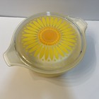 Pyrex Round Casserole Ovenware With Sunflower Lid 2 5 Qt Made In Usa 475-b 475-c