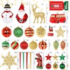 100 Pcs Christmas Ball Ornaments Set  Santa Claus And Snowman Christmas Tree    