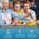 Portofino Salad Tongs For Serving  Serving Utensils  2 In 1 Blue 