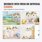 Gold Flower Stand Set 31 5inch Metal Vase Column Geometric Centerpiece For