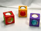 Fisher Price Blocks Roll Around Rattle Blocks Sensory Educational Lot Of 3 Baby