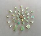 Genuine Beach Sea Glass 30 Pieces Rare Uv Glass Surf-tumbled Mendocino Ca