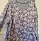 Nautica Womens Pajama Set Medium Grey White Snowflake Long Sleeve Pants 2pc M