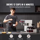 12 Cup Commercial Drip Coffee Maker Brewer 3 Glass Carafes   Hot Water Dispenser