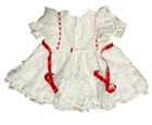 Baby Togs Vintage Dress Lace White Red Ribbon Trim 24 Month 28901p Heart Holiday