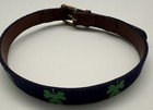 Smathers   Branson Needlepoint Handcrafted Belt New  Irish Shamrock Size L Kids