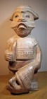 Believed Authentic Moche Pottery Warrior Figure W  Knife   Severed Head Peru