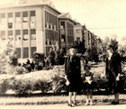 Vintage Photo Old Antique Picture Image Buildings Family Women Girls Skirts Hats