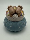 Vintage 1986 Dona s Molds Inc Easter Bunny Rabbit Lidded Trinket Jar Candy Dish