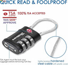 2 Pack Tsa Approved Luggage Locks  Combination Travel Cable Lock  3-digit Wat   