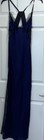 Vintage Victoria   s Secret 100  Silk Blue Black Lace Maxi Gown S p Nightgown