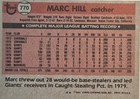 1981 Topps Traded Marc Hill Auto Card  770 Chicago White Sox Baseball Signed Mlb