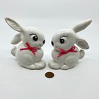 Vintage Kitsch Ceramic Hand Painted Easter Bunny Set Of 2 Te7