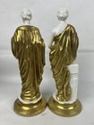 A Pair Of Vintage Gold Gilt Porcelain Greek Goddess  athena Aphrodit  Figurines