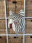 Vintage Quirky Handmade Wooden Cat Wind Chime Folk Art Indonesia