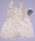 Nwt Gerber One Piece Smock Romper Short Girls 3t Lavender Ruffle Straps Pull-on