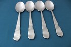 Pottery Barn Lettuce Place Oval Soup Spoons  set Of 4  18 8 Japan 7 1 2 