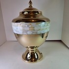 Large 12  Metal Brass Mother Of Pearl Chalice Urn For Human Ashes