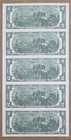 Lot Of 5 Crisp Uncirculated  2 Bills Sequential Series 2017a Two Dollar Notes