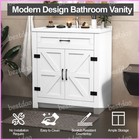 31 Inch Bathroom Vanity Cabinet Ceramic Sink Double Doors Storage Cabinet