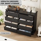 8 Drawer Dresser For Bedroom  large Dresser Wood Storage Black Hest Of Drawers