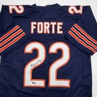 Autographed signed Matt Forte Chicago Blue Football Jersey Beckett Bas Coa