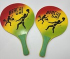 Vintage Beach Ball Paddles Wooden  Lot Of 2 From The Bahamas  15 Inch Paddles