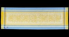 French Jacquard Woven Table Runner Lemon  Geometric  Stripes 20x63 - Made France