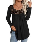 Womens Long Sleeve Casual Tunic Tops - Fall Fashion Loose Fit Dressy Shirt For L