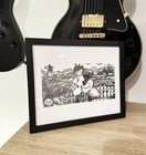 Hand Drawn  not A Print  Kiki s Delivery Service Framed Pen   Ink Art Drawing