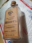 Rare Vtg Repro Bitters Glass T c w  Co  Usa Bottle W  Paper Label   Cork Stopper