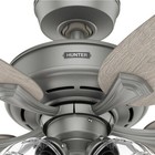 Hunter Fan 52 In Traditional Matte Silver Ceiling Fan With Light And Pull Chain