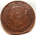 1859 Xf-au High Grade Canada Large One 1   Cent Victoria Coin Canadian
