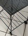 Vintage 1950s Black Perforated Metal Mesh Bar Cart