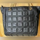 Badgley Mischka Black Quilted Shoulder Bag With Gold Chain