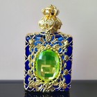 Uranium Glass Cabochon On Bottle For Perfume Blue Cobalt Czech Glass Art Deco