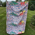 Vtg 90s Where   s Waldo Twin Fitted Bed Sheet Kids Made Usa Fabric Craft Sewing