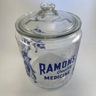 Vtg Ramon s Quality Medicine The Little Doctor Counter Top Store Display Jar Vgc