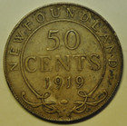 Mw27381 Canada Newfoundland Silver 50 Cents 1919-c   George V  Km 12