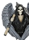 Gothic Grim Reaper Skeleton With Angel Wings Holding Scythe Heart Wall Decor