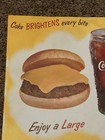 Coca-cola 1950s  - Paper Sign  Enjoy Coke And Burger With Cheese
