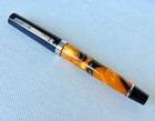 Omas Fp Night Of Bologna Orange yellow Blue Cap  Resin 14k Gold M Nib Used